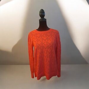 Michael Kors Logo Textured Crew Neck Sweater